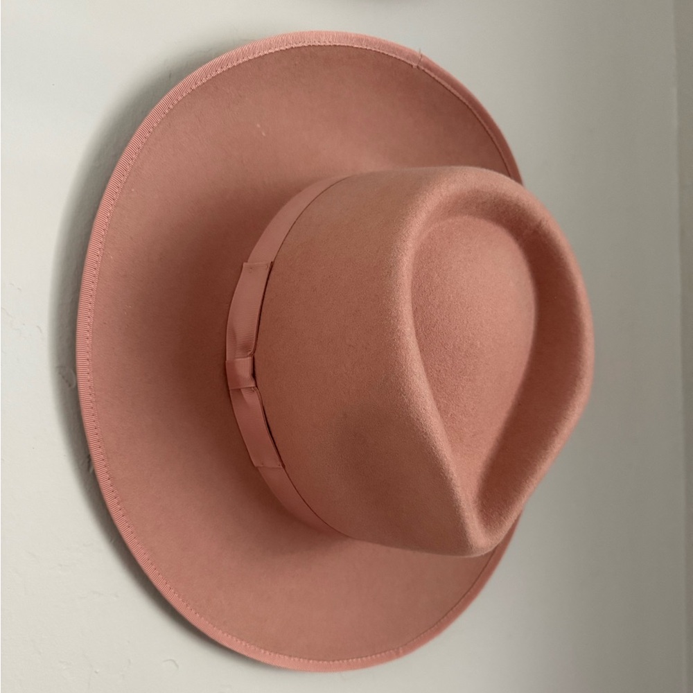Gigi Pip Monroe Rancher hat in dusty pink size 61 100% wool